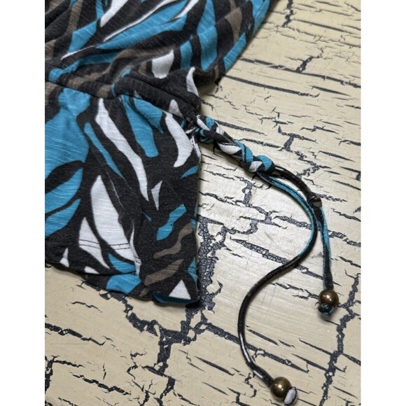 Apt 9 Women's Plus Blue Swirl Stripe Pattern Ruffle Tank Top Shirt Size PM - Picture 9 of 12